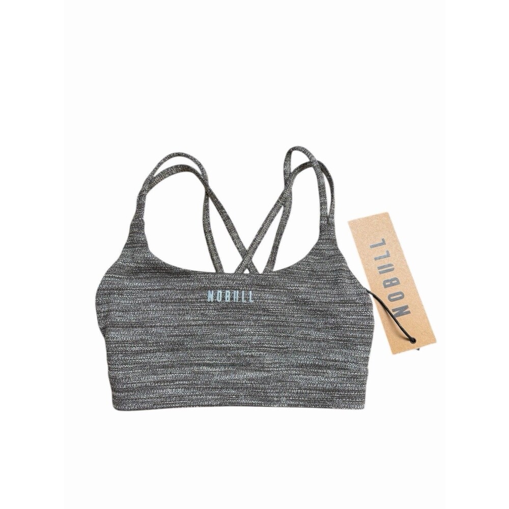 NWT No Bull Women's XS Sports Bra Crisscross Strappy Back Cafe Melange NEW